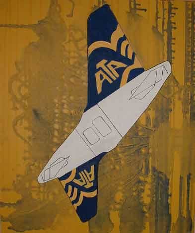 Painting titled "American trans air" by Petra Farac, Original Artwork