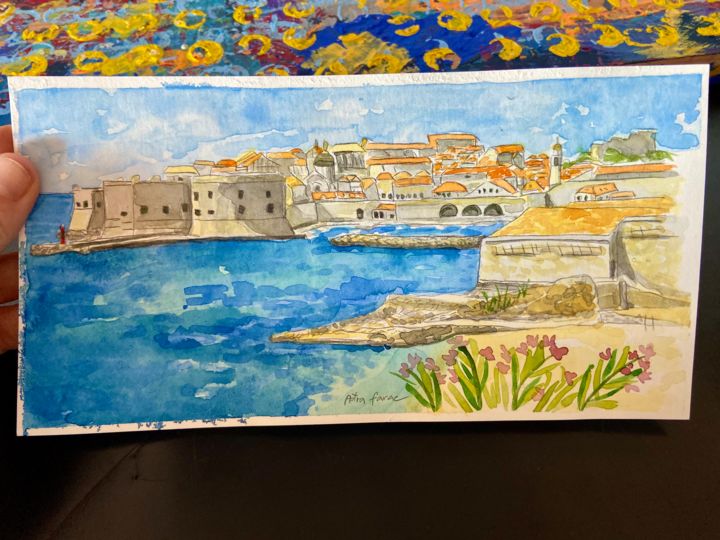 Painting titled "Panorama2" by Petra Farac, Original Art, Watercolor