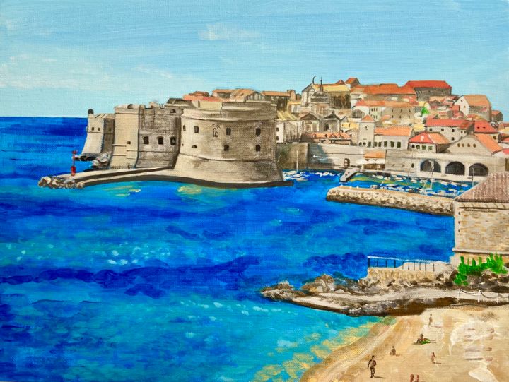 Painting titled "The view" by Petra Farac, Original Art, Acrylic