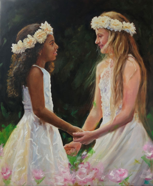 Painting titled "The heart has many…" by Petra Gruiters, Original Artwork, Oil