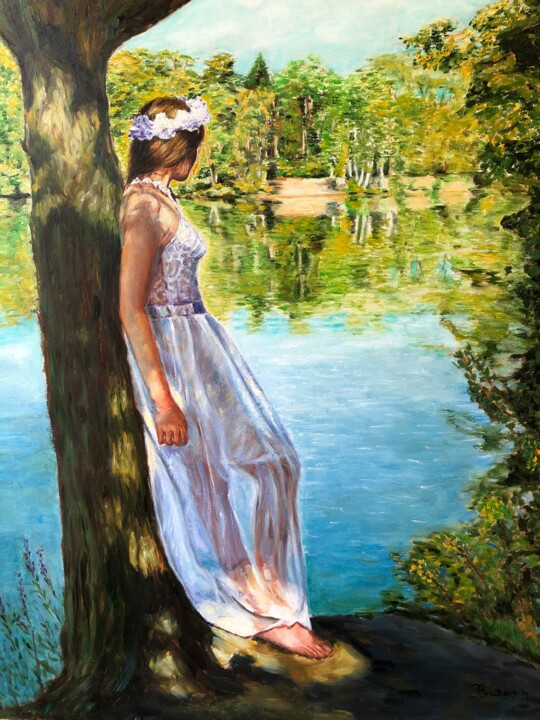 Ζωγραφική με τίτλο "Longing for summer" από Petra Gruiters, Αυθεντικά έργα τέχνης, Λάδι