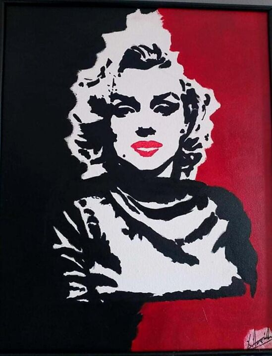 Ζωγραφική με τίτλο "Marilyn Monroe" από Christos Petrakos, Αυθεντικά έργα τέχνης, Ακρυλικό