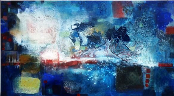 Pittura intitolato ""Le città invisibil…" da Petra Probst, Opera d'arte originale, Olio