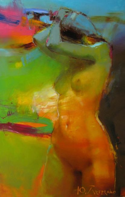 Painting titled "Nude" by Yuriy Petrenko, Original Artwork, Oil