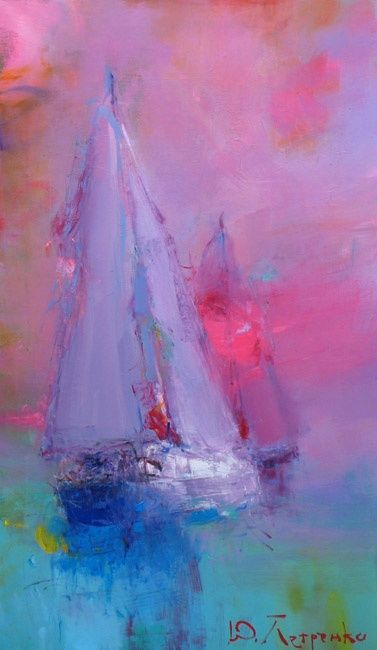 Картина под названием "Sailing vessels" - Yuriy Petrenko, Подлинное произведение искусства, Масло