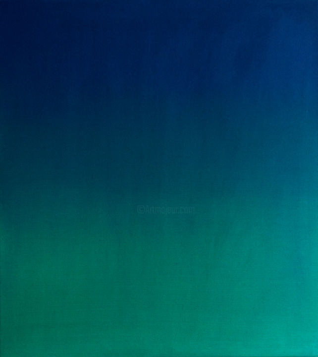 Картина под названием "Green & Blue" - Petr Johan Marek, Подлинное произведение искусства, Масло Установлен на Подрамник