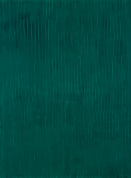 Ζωγραφική με τίτλο "Emerald Stripes" από Petr Johan Marek, Αυθεντικά έργα τέχνης, Λάδι