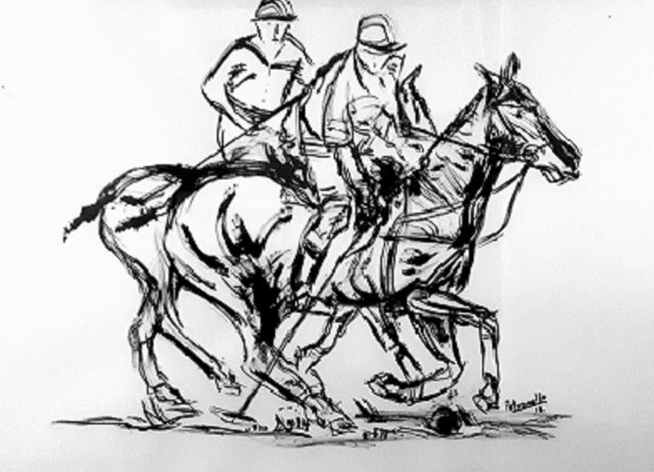 Dibujo titulada "CAMINO AL TRIUNFO -…" por Marcelo Petrocelli, Obra de arte original, Tinta