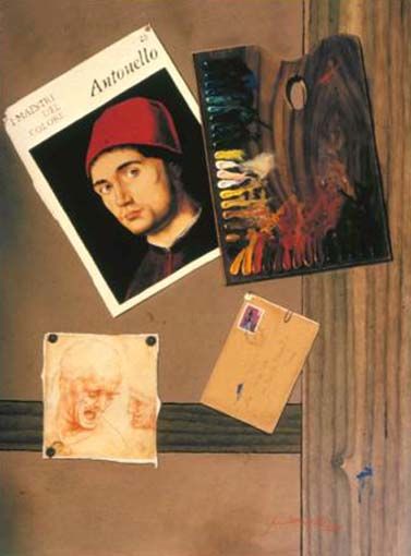 Pittura intitolato "Omaggio ad Antonello" da Franco Petrosemolo, Opera d'arte originale