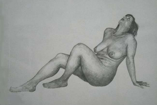 Drawing titled "nudo" by Franco Petrosemolo, Original Artwork