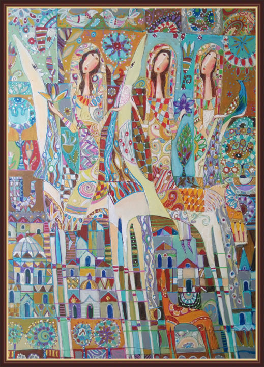 "Три сестры" başlıklı Tablo Гагик Петросян tarafından, Orijinal sanat, Petrol