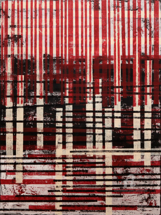 Painting titled "Position IX." by Petr Strnad, Original Art, Acrylic