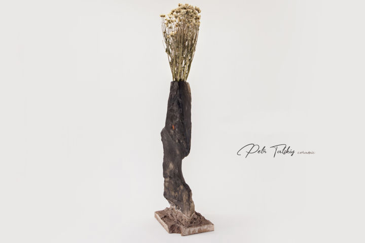 Sculpture titled "Ceramic Vase, Ikeba…" by Petr Tatskiy, Original Artwork, Ceramics