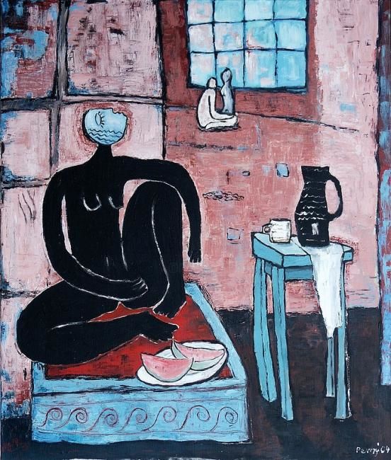 Painting titled "Breakfast" by Jindrich Pevny, Original Artwork