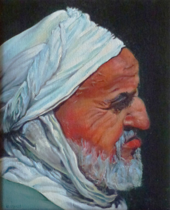 Etude orientaliste à l'huile: portrait d'homme Peinture par Jacques  Peyrelevade | Artmajeur