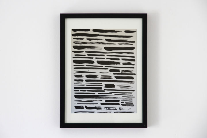 Painting titled "Calligraphie revisi…" by Jérôme Peyronnet, Original Artwork, Ink