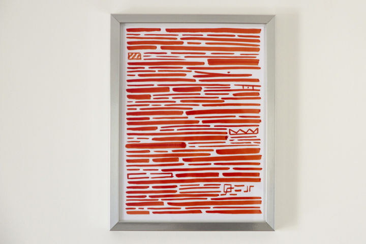 Painting titled "Calligraphie revisi…" by Jérôme Peyronnet, Original Artwork, Ink