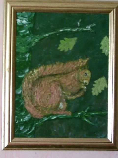 Peinture intitulée "ecureuil sur la bra…" par François Peyrout, Œuvre d'art originale