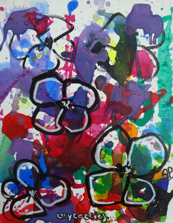 Peinture intitulée "TAGSFORPOPPIES N° 5…" par Aurelie Pfaadt Ladypoppies, Œuvre d'art originale, Acrylique