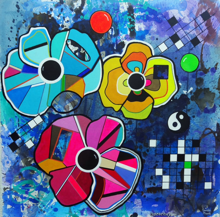 Peinture intitulée "TAGSFORPOPPIES N° 5…" par Aurelie Pfaadt Ladypoppies, Œuvre d'art originale, Acrylique