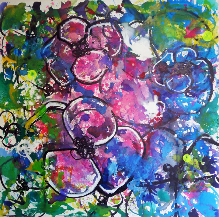 Peinture intitulée "TAGSFORPOPPIES N° 5…" par Aurelie Pfaadt Ladypoppies, Œuvre d'art originale, Acrylique
