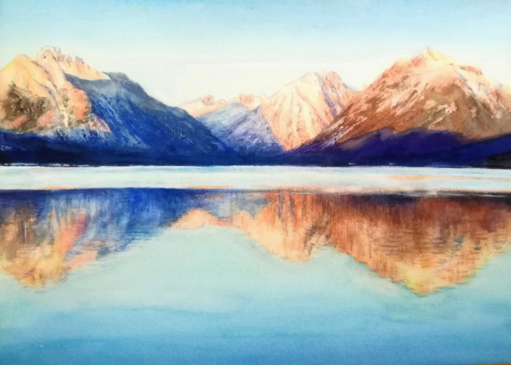 Zeichnungen mit dem Titel "山影" von Cindy Peng, Original-Kunstwerk, Aquarell