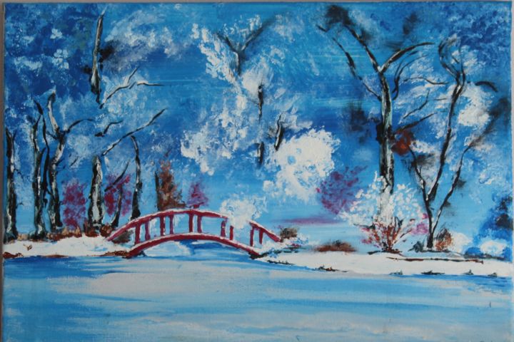 Painting titled "hiver" by Rpcreations, Original Artwork, Acrylic