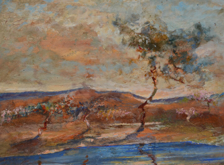 Painting titled "campagne-b." by Philippe Vincendeau, Original Artwork, Acrylic