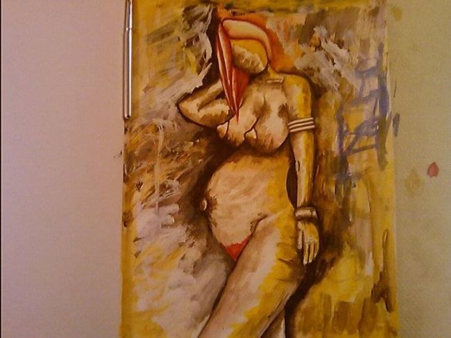 Painting titled "femme enceinte" by Duke, Original Artwork