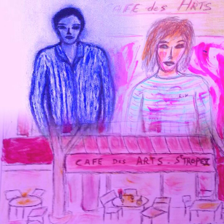 Arte digitale intitolato "Cafe des Arts st tr…" da Phamart13, Opera d'arte originale