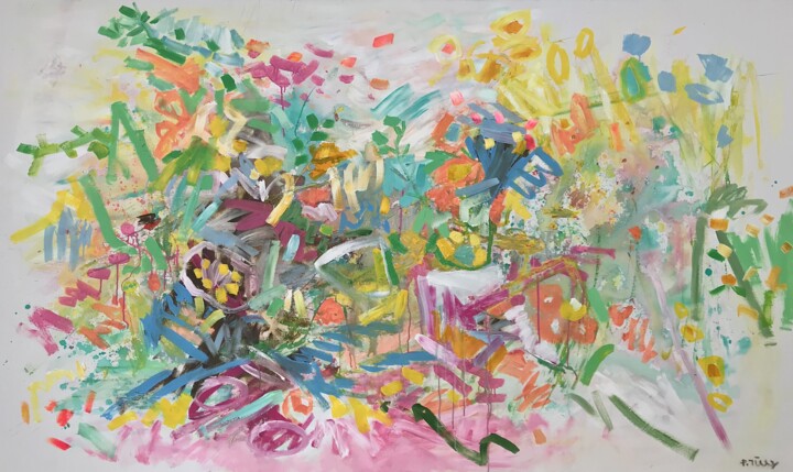 Картина под названием "Wildflowers of Spri…" - Tung Duc Pham, Подлинное произведение искусства, Акрил
