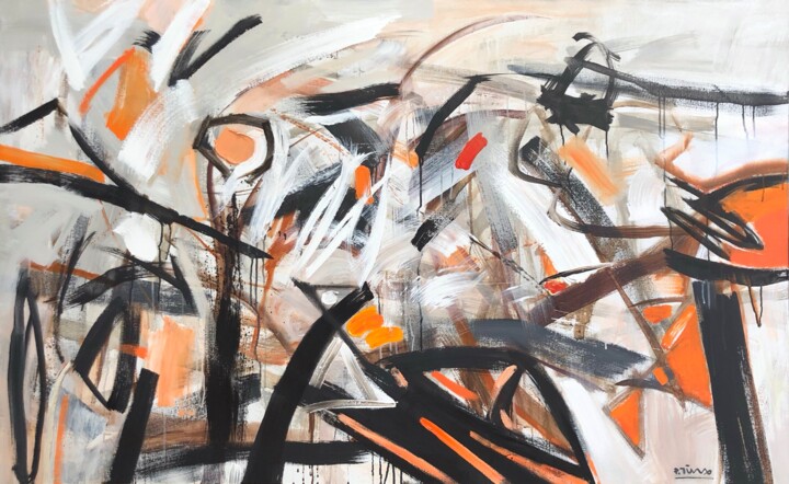 Schilderij getiteld "Abstract (the melod…" door Tung Duc Pham, Origineel Kunstwerk, Acryl