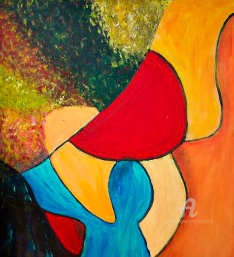 Painting titled "Abstrait" by Marie Phebidias, Original Artwork