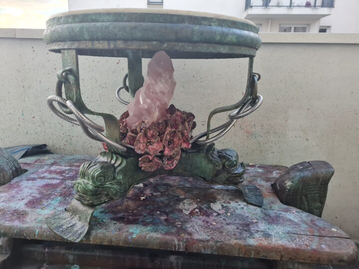 Sculptuur getiteld "Table cristal" door Phélix Ludop, Origineel Kunstwerk, Metalen