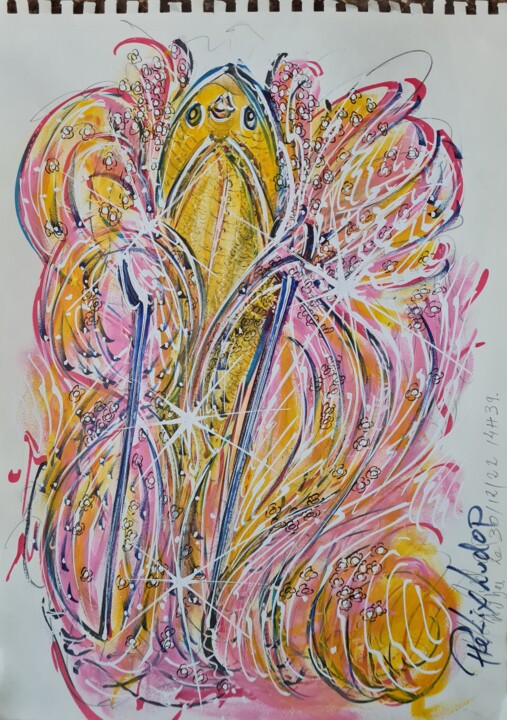 Drawing titled "Humeurs 6" by Phélix Ludop, Original Artwork, Acrylic