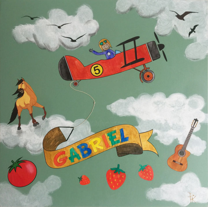 Pittura intitolato "GABRIEL" da Phik, Opera d'arte originale