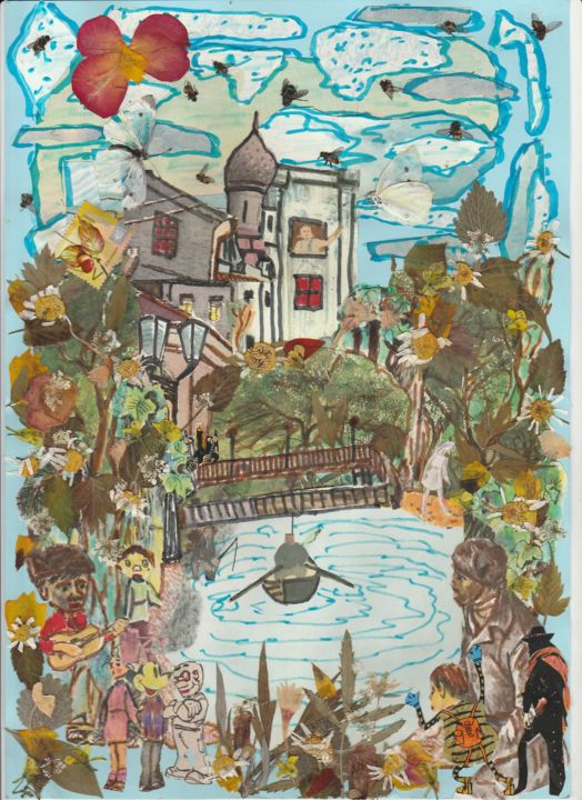 Colagens intitulada "Town." por Phil Colisov, Obras de arte originais, Outro