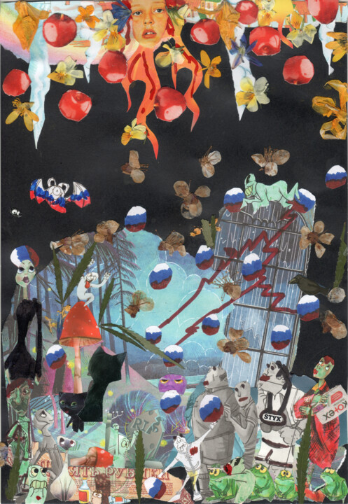 Collages intitulée "Forgive them Lord!!!" par Phil Colisov, Œuvre d'art originale, Collages