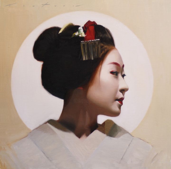 Painting titled "Katsunosuke" by Phil Couture, Original Art, Oil