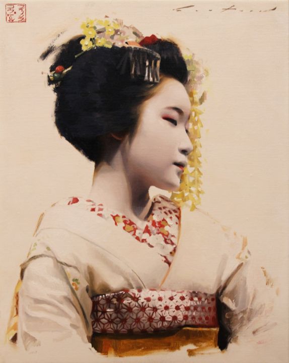 Peinture intitulée "Kanotomo - japanese…" par Phil Couture, Œuvre d'art originale, Huile