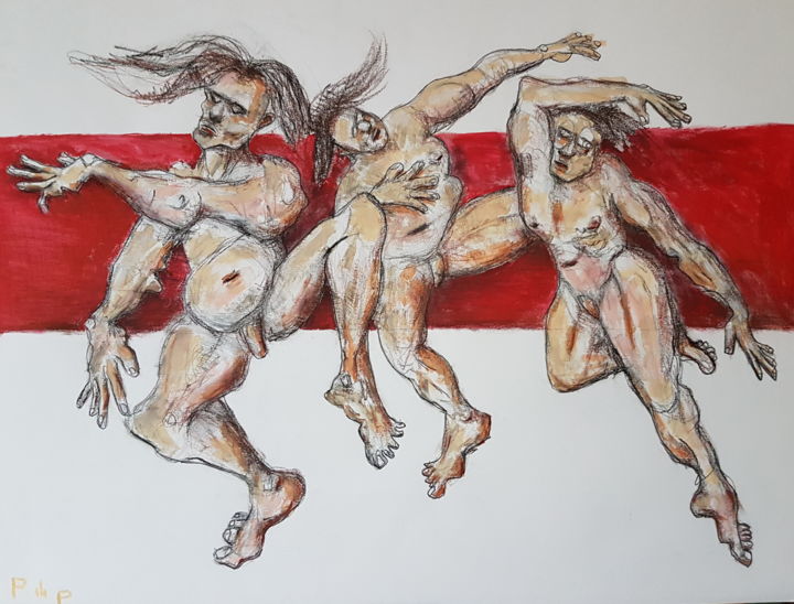 Rysunek zatytułowany „le massacre du prin…” autorstwa Pilip, Oryginalna praca, Akryl