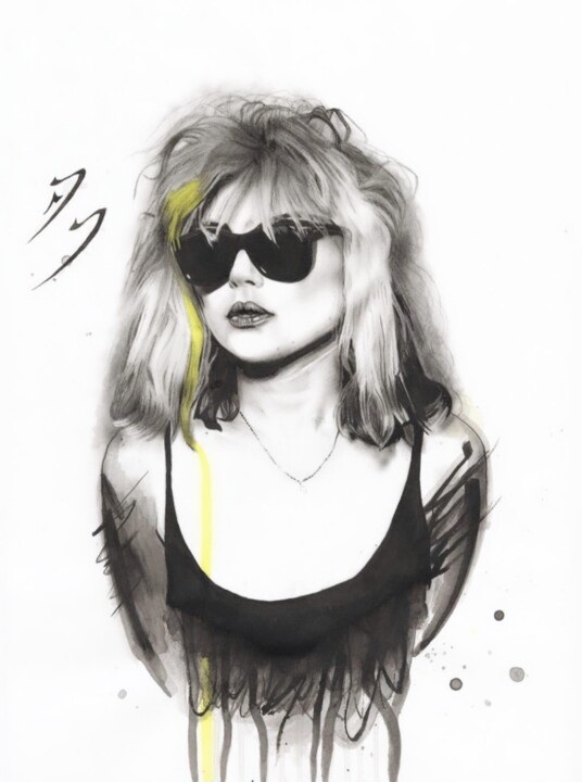 Ζωγραφική με τίτλο "Blondie" από Phil Smith, Αυθεντικά έργα τέχνης, Μελάνι