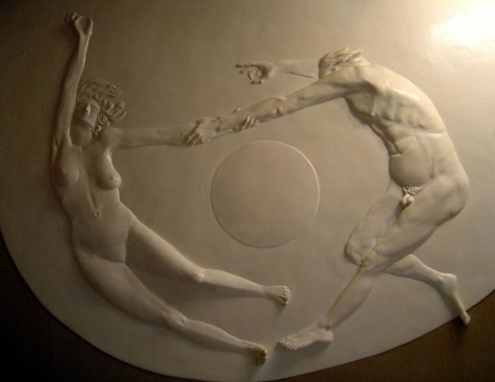 Sculpture titled "coppia" by Filippo Liardo, Original Artwork, Ceramics