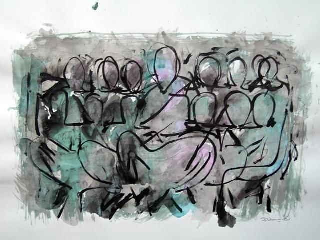 제목이 "LA CENE-SERIE 9/10"인 미술작품 Sadon Gérard로, 원작, 기름