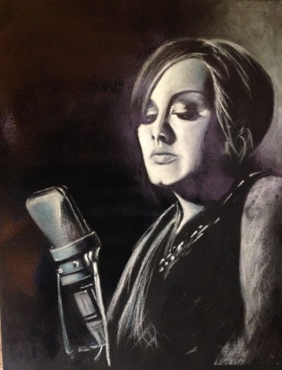 Painting titled "Adele" by Philip Golden, Original Artwork, Pastel Mounted on Cardboard