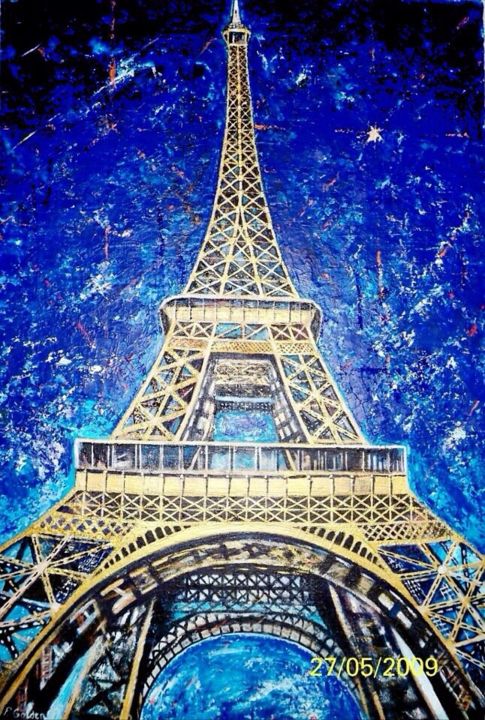 Painting titled "Eiffel Tower.jpg" by Philip Golden, Original Artwork