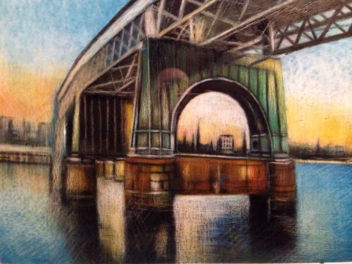 Pittura intitolato "Tay Rail Bridge.jpg" da Philip Golden, Opera d'arte originale