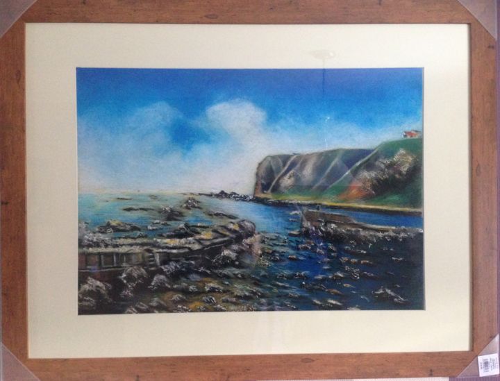 Painting titled "Auchmithie Harbour…" by Philip Golden, Original Artwork