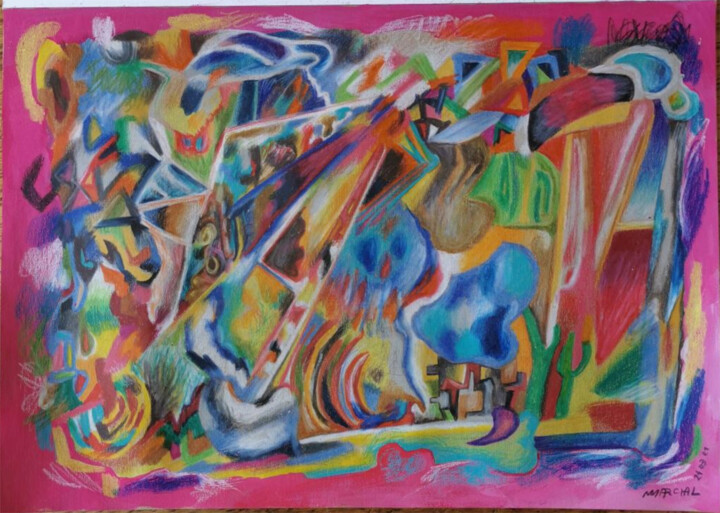 Dessin intitulée "Fantomas le retopur" par Philip Marchal, Œuvre d'art originale, Crayon