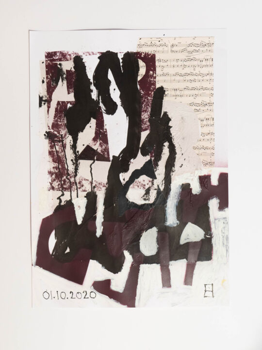 Kolaże zatytułowany „Collage muziek” autorstwa Philip Vencken, Oryginalna praca, Kolaże